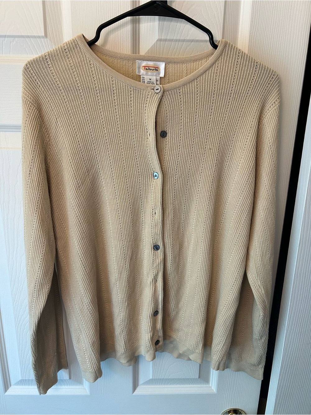 Vintage Talbots Silk & Cotton Knit Cardigan Sweater - Medium